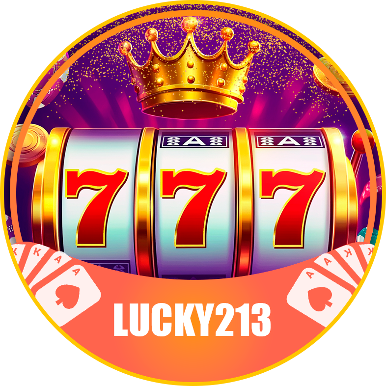 A young woman enjoying the Lucky213 casino atmosphere, celebrating a big win with bright neon lights in the background.