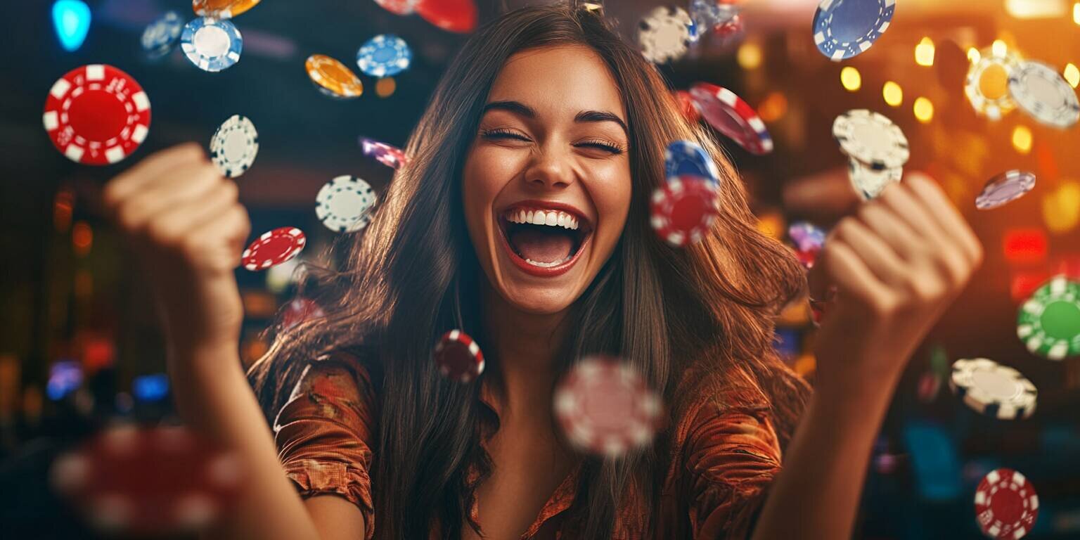 Player celebrating a bonus win at Lucky213